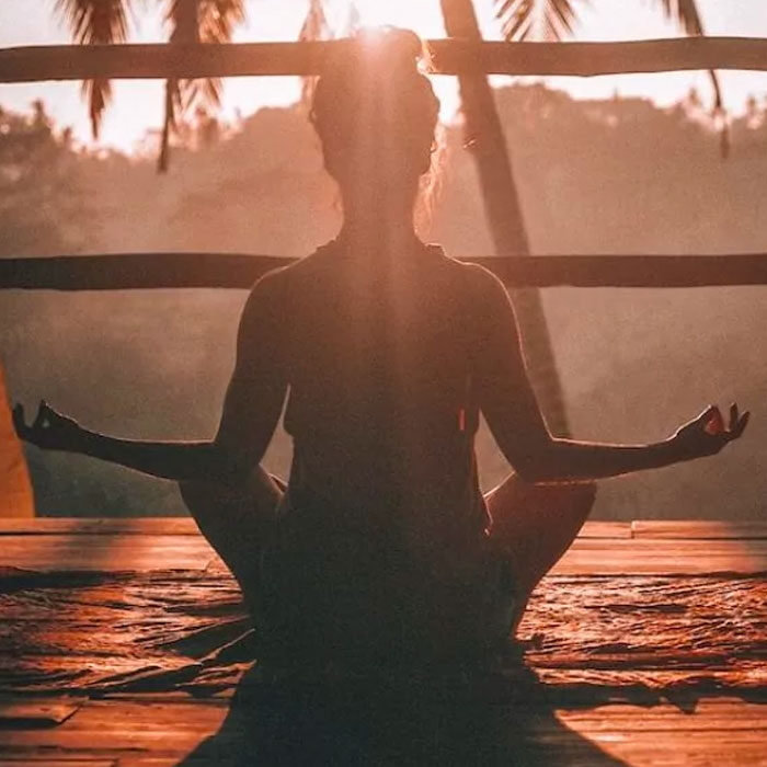 A woman in a meditation class in Medford, OR